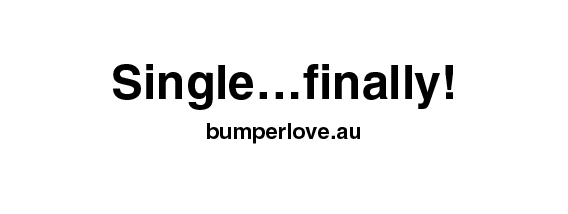 Single finally bumperlove stickers